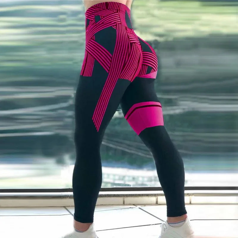 Leggings femmes Sexy Sport gymnastique entraînement imprimer taille haute pantalons de Yoga Fitness Joggings course entraînement Legging femmes vêtements