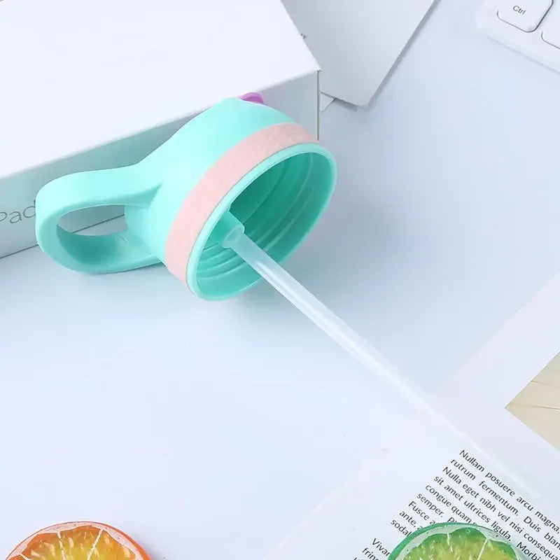 Bouteille d'eau pour enfants avec paille sans BPA, bouilloire à boire pour enfants, tasse d'école Portable en plastique sain de 480ML, tasse d'eau transparente