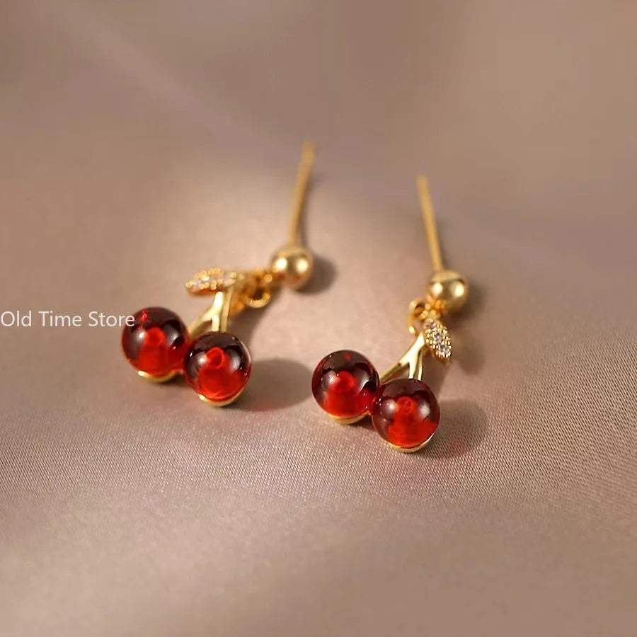 Collier de personnalité pour femme, bijoux de mariage, cadeaux d'anniversaire, vin rouge, aucun pendentif couleur or, ensemble de boucles d'oreilles, mode
