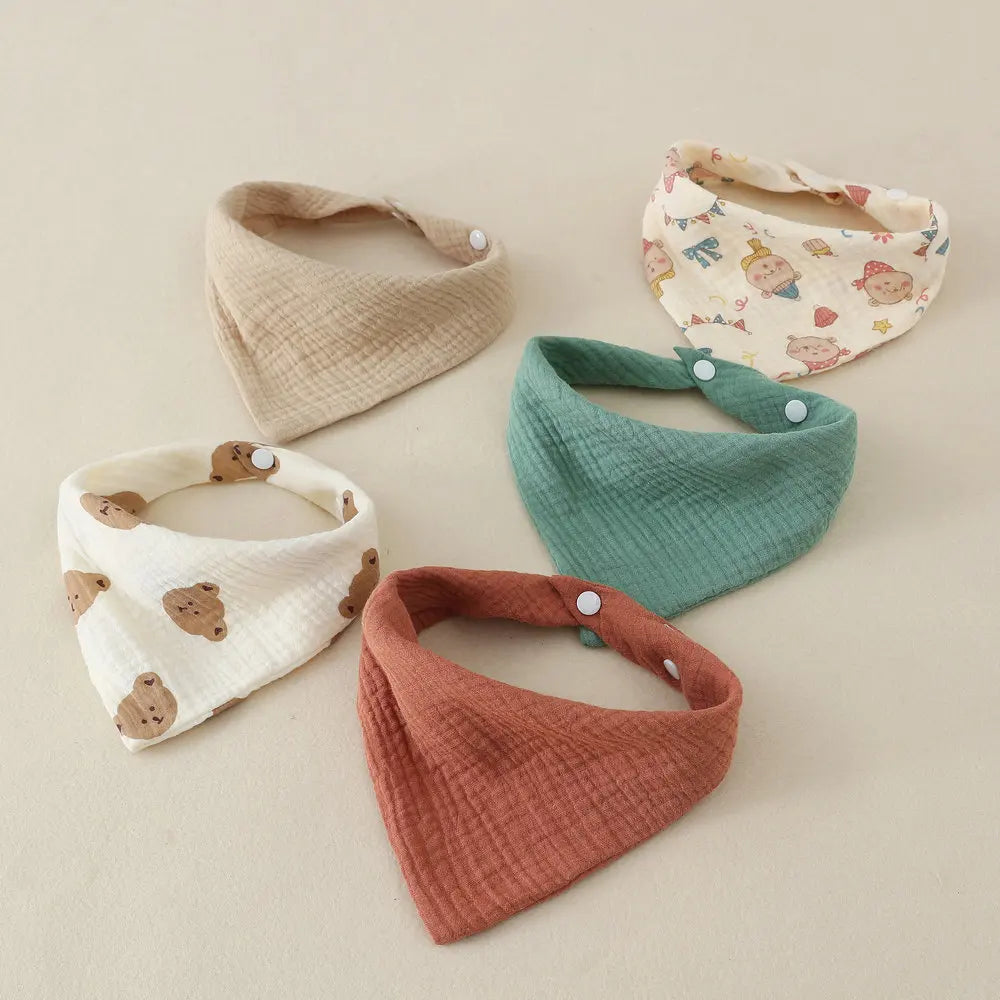 Bavoirs en mousseline de coton pour bébé |   Bavoir bandana pour tout-petits |   Tablier lavable en mousseline de gaze absorbante douce pour bébé