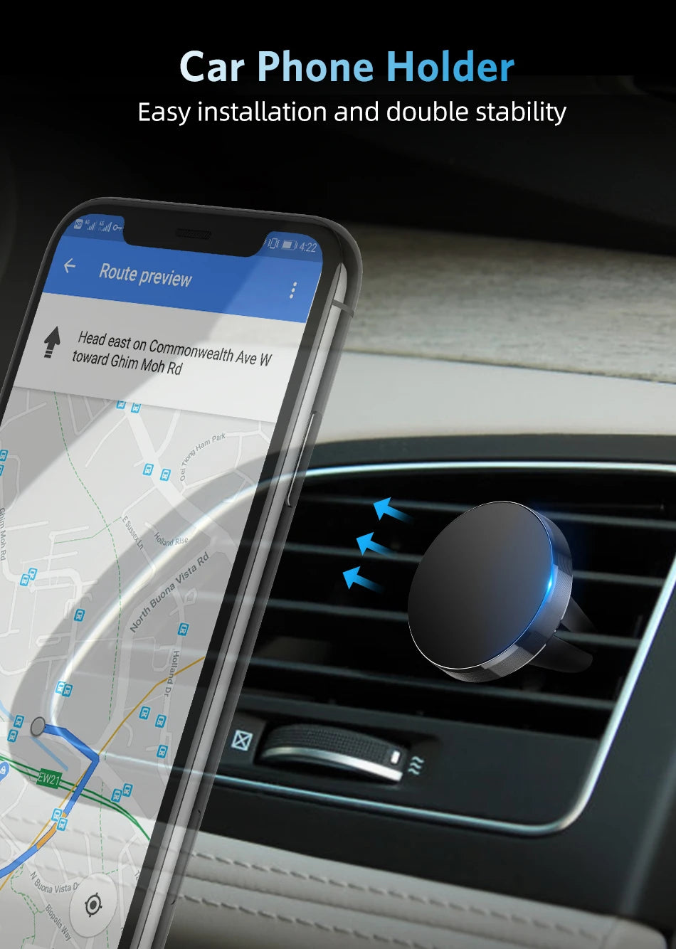 Support de téléphone magnétique universel pour voiture, pour tous les téléphones pour iPhone Xiaomi, Support magnétique pour grille d'aération, Support de téléphone portable GPS
