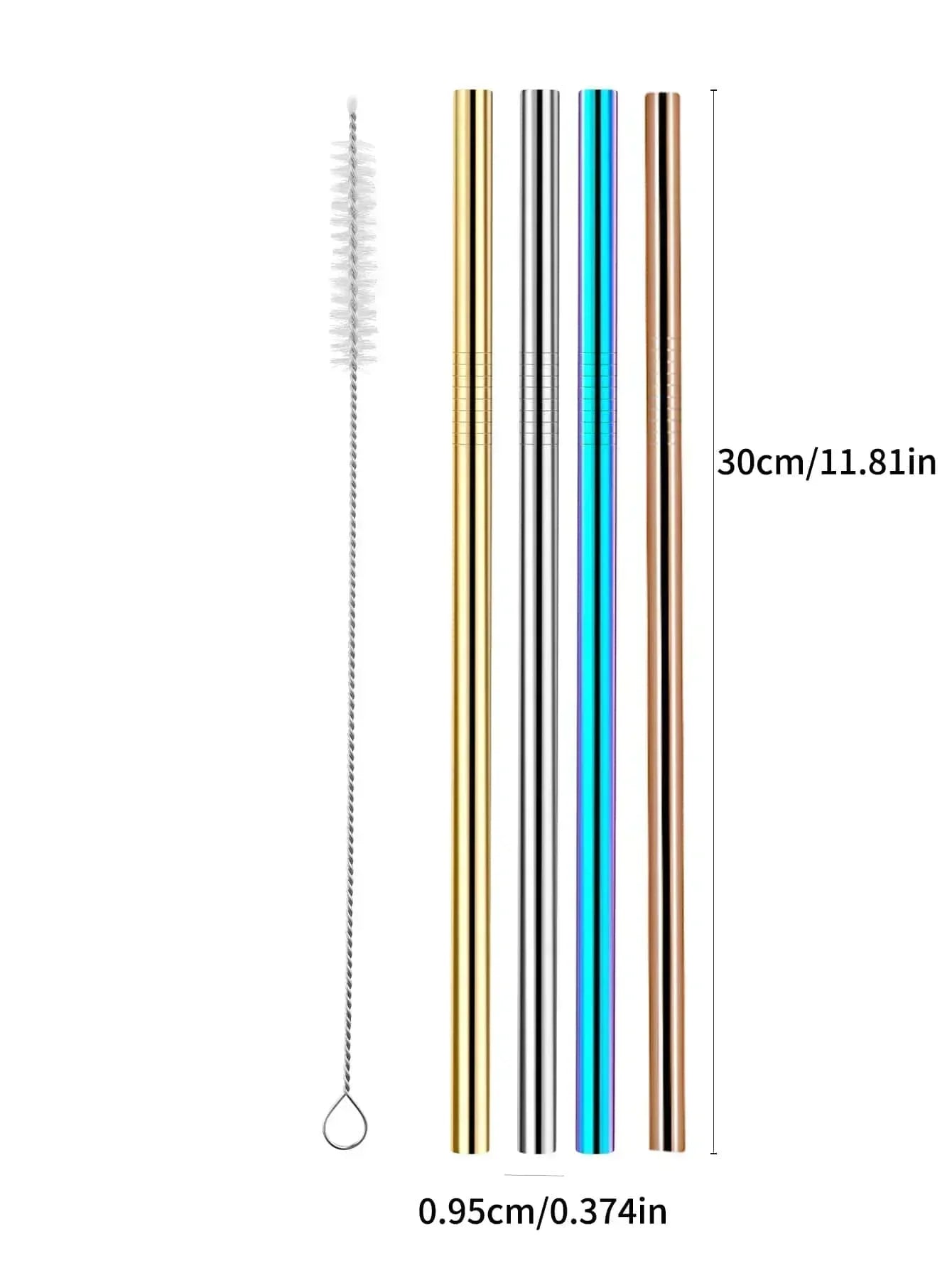 Paille de rechange en acier inoxydable 304, 4 pièces, Compatible avec le gobelet de 30 Oz 40 Oz, 4 pailles réutilisables avec brosse de nettoyage