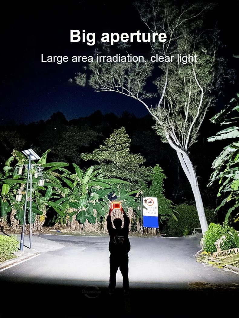 2025 New Outdoor Solar Lamp 35000000 LM LED Solar Light Outdoor Solar Light Emergency Camping Light Type-C Hanging Lantern