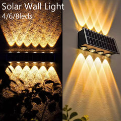 Projecteur extérieur 4/6/8LED lampe murale solaire éclairage supérieur et inférieur lampadaire étanche à énergie solaire pour balcon cour