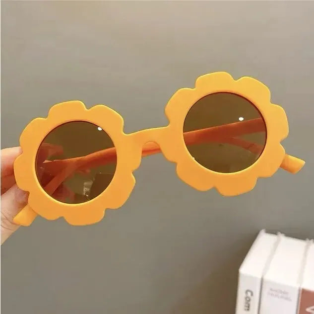 Lunettes de soleil mignonnes à fleurs pour enfants, cadre pour documents bonbons, protection UV extérieure pour garçons et filles