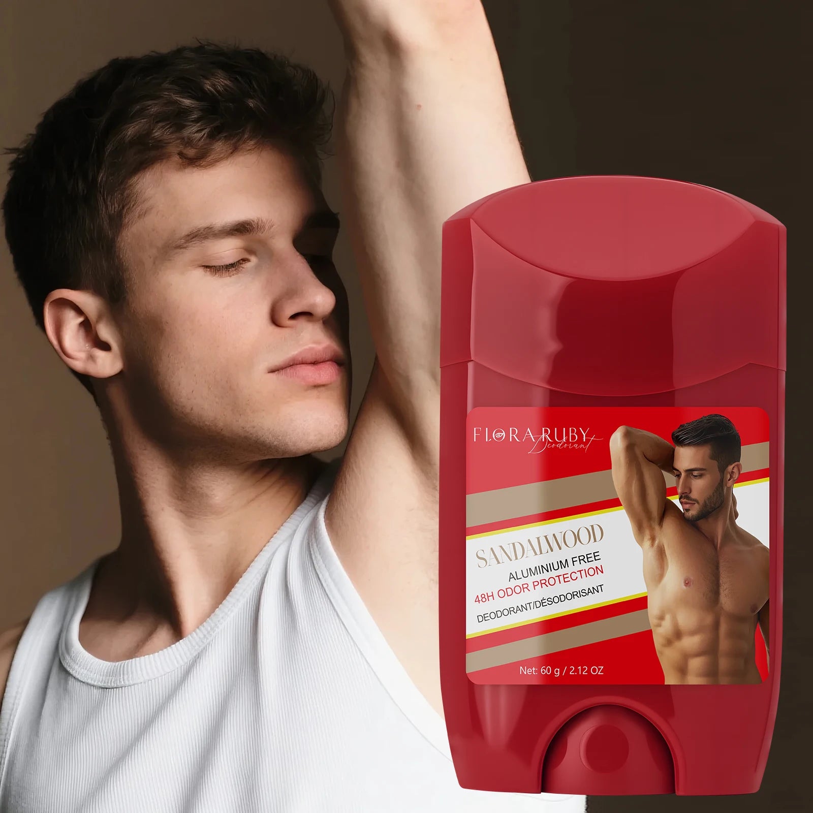 Déodorant en bois de santal pour hommes, crème anti-odeur corporelle, sans aluminium, haute Endurance, défense de la sueur et Protection contre les odeurs, Portable