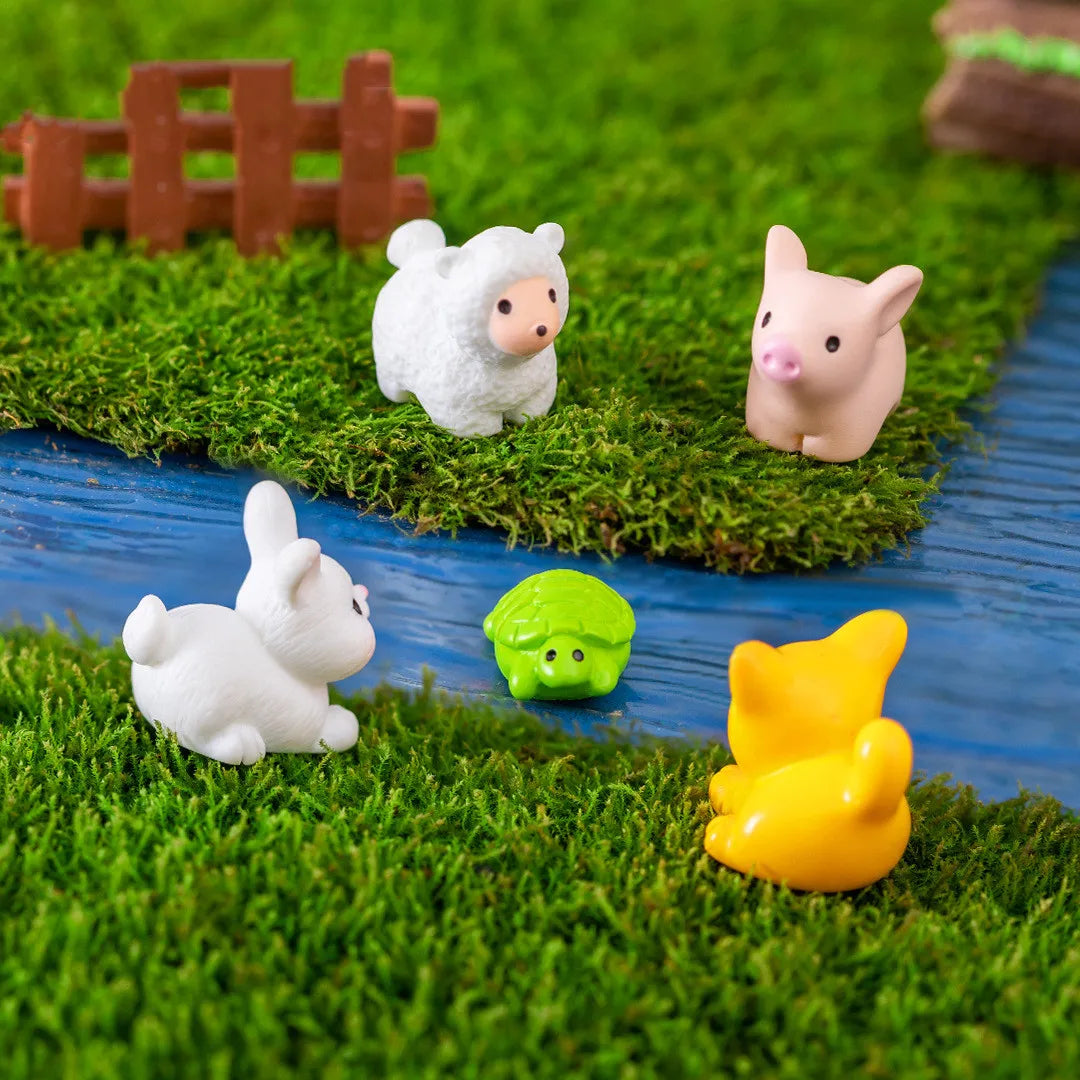 17 sortes d'animaux mignons, Figurines décoratives, Micro Zoo, accessoires miniatures, Mini canards, maison de poupée, décoration de jardin féerique