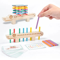 Jouets sensoriels Montessori assortis aux couleurs, bâton d'équilibre en bois, jeu d'entraînement fin, jouet Puzzle pour garçons et filles, cadeau d'anniversaire et de noël