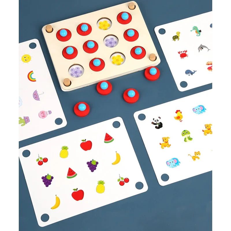 Jouets éducatifs en bois pour enfants, jeux de mémoire assortis aux fruits et aux animaux, jouets interactifs pour enfants de 6 à 10 ans