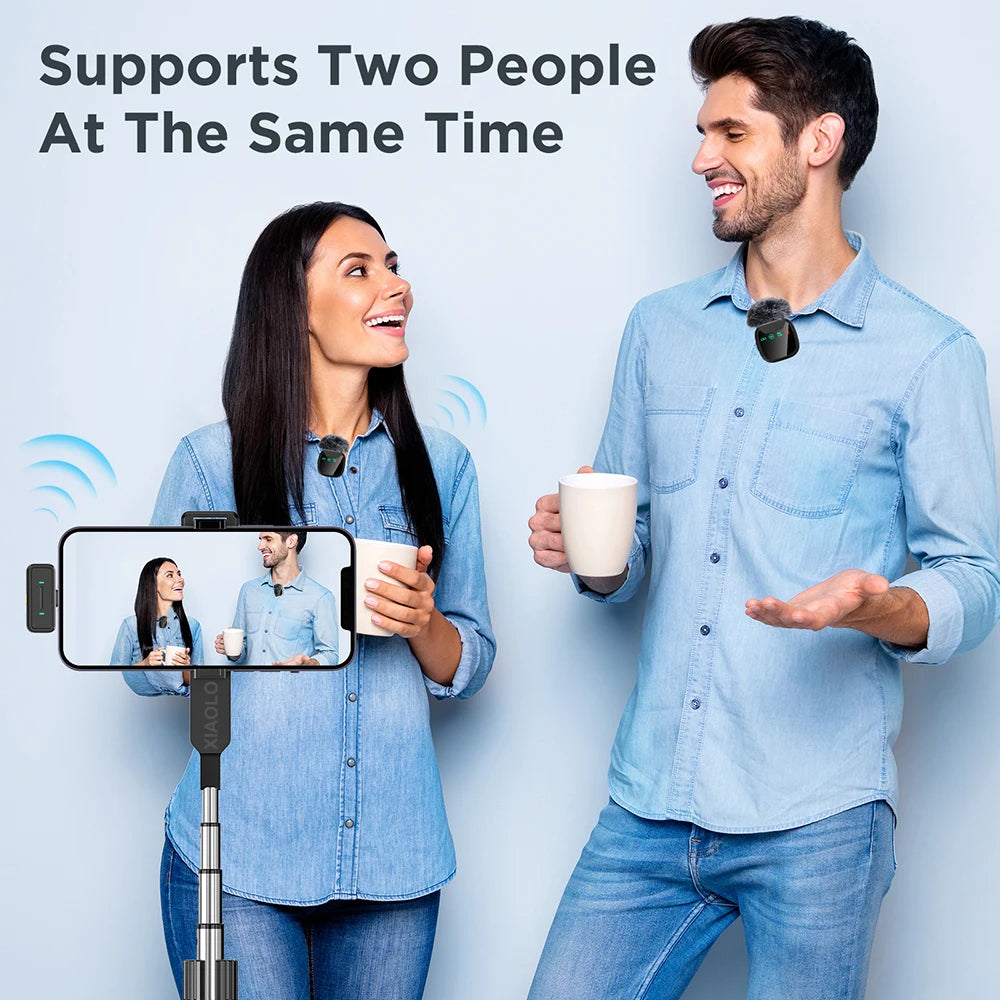 Mini Microphone sans fil professionnel avec étui de chargement de tiroir pour iPhone Android double Microphone Lavalier pour l'enregistrement vidéo