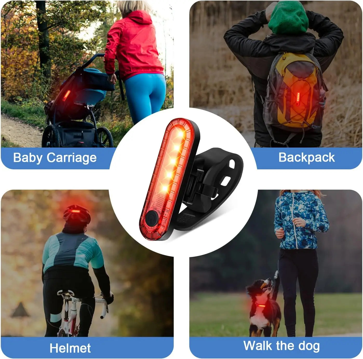 Feu arrière de vélo vtt, lumière rouge, lampe de sécurité chauffante, Rechargeable par USB, lumière Led, accessoires de vélo