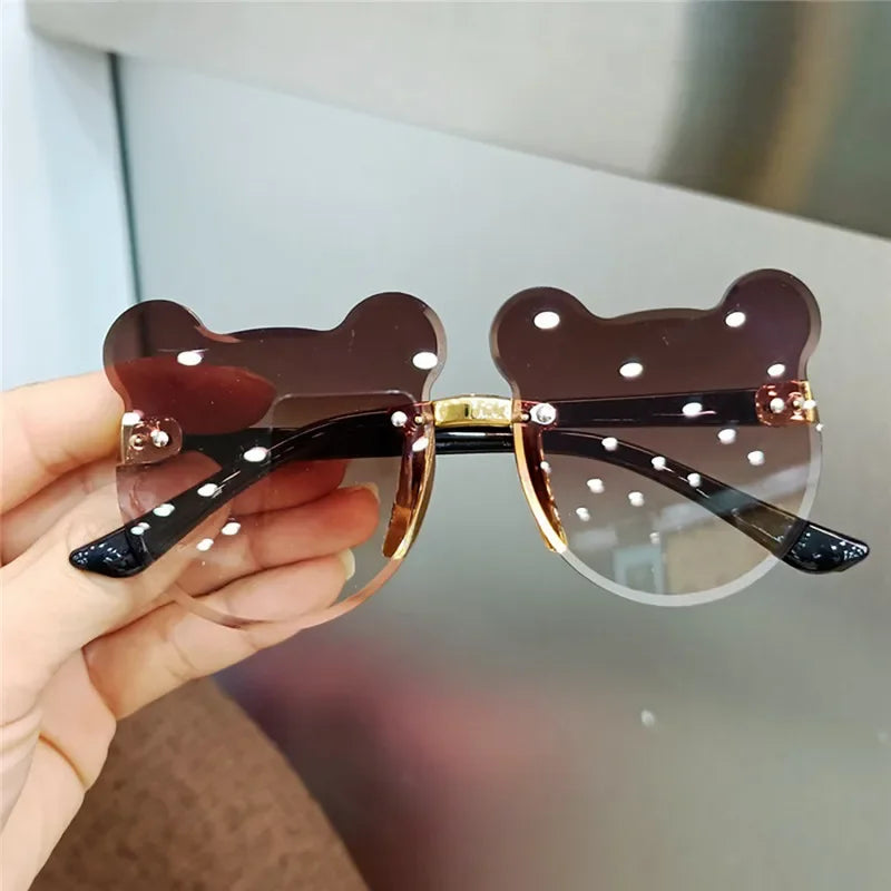 Lunettes de soleil en forme d'ours pour enfants, lunettes de soleil de dessin animé pour enfants, lunettes anti-absorbe ouissement pour garçons, lunettes de conducteur de lunettes de soleil carillon pour filles