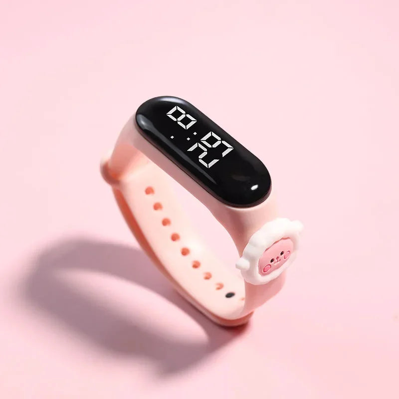 Montre numérique en silicone pour enfants, montres de sport pour enfants, montres électroniques pour filles, montre-bracelet de dessin animé LED, mode