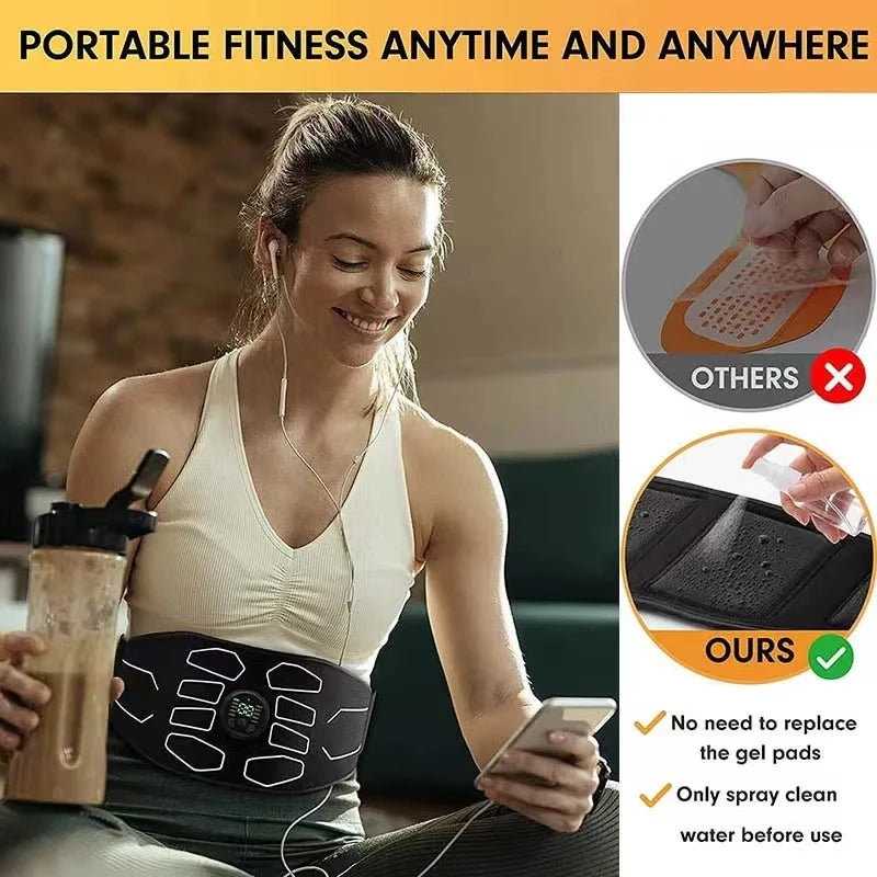 Nouveau USB stimulateur musculaire ceinture ABS formateur ceintures EMS taille abdominale ventre entraînement masseur électrique maison gymnase Fitness équipement