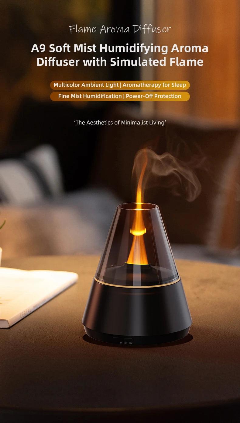 Diffuseur d'huiles essentielles, diffuseur d'arôme d'aromathérapie de Style moderne avec bougie, humidificateur ultrasonique à brume fraîche de parfum