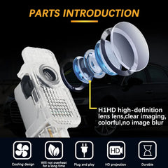 Projecteur Laser Led de Logo de lumière de bienvenue de porte de voiture, pour Audi A1 A3 A4 A5 A6 B5 B6 B7 B8 C5 C6 C7 A7 A8 Q3 Q5 Q7 TT 8V, accessoire de voiture