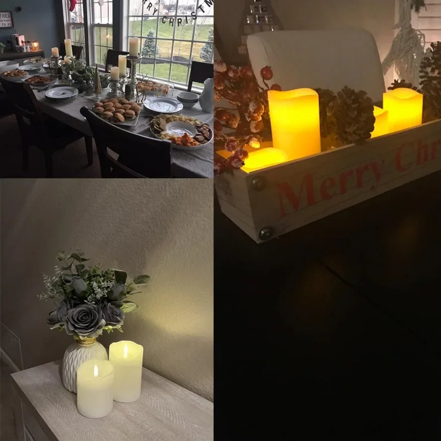 Bougies LED vacillantes sans flamme, fonctionne à piles, pour mariage, fête d'anniversaire, ambiance romantique, décoration de maison, lumière chaude, flamme 3D