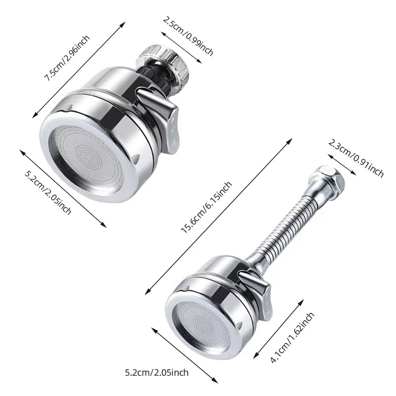 BAOKEMO buse de robinet robinet d'évier de cuisine Booster tête de pulvérisation 3 Modes de sortie d'eau Rotation à 360 degrés