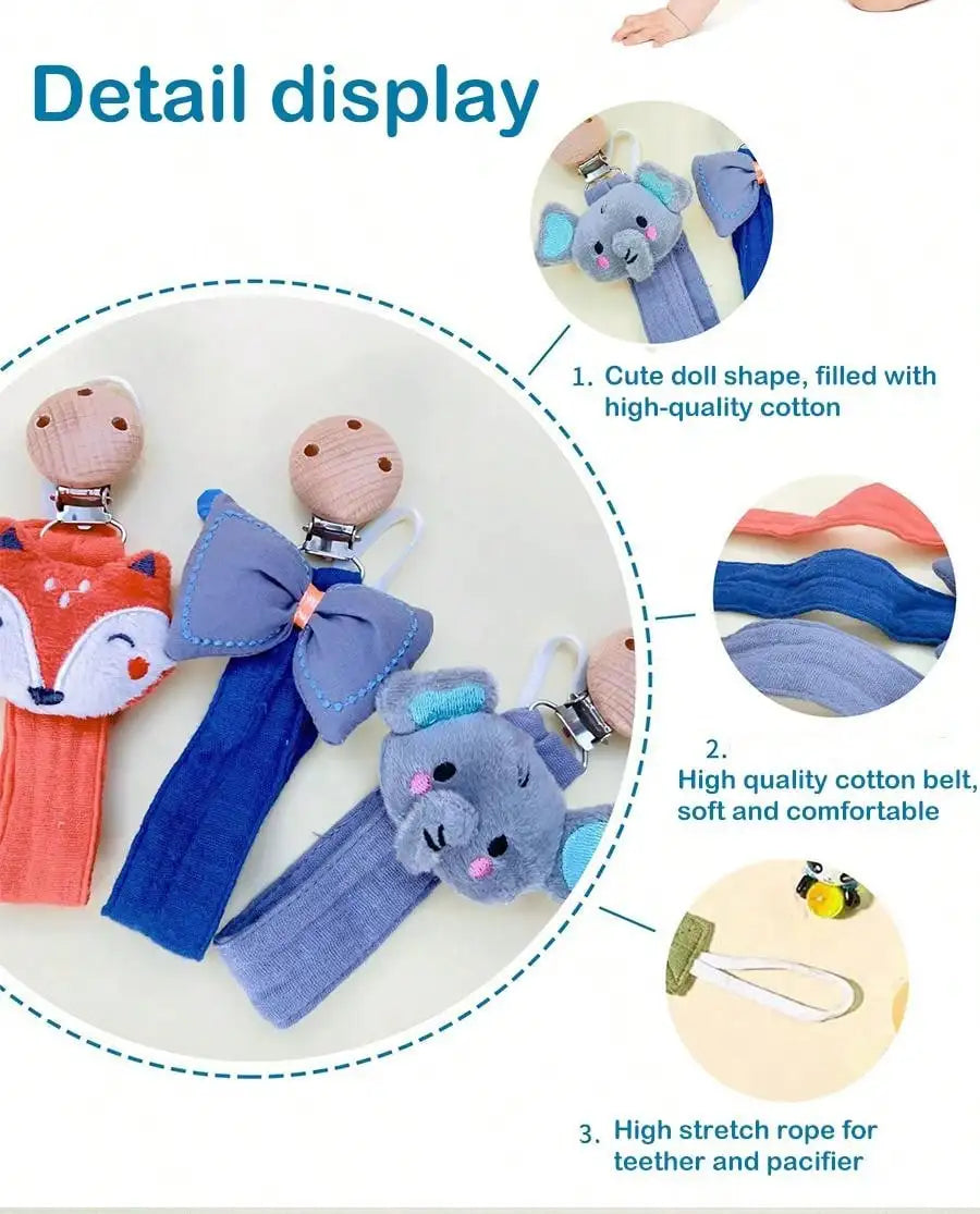 Attache-sucette pour bébé, 1 pièce, chaîne de sucette en bois de coton pour nouveau-né, porte-tétine pour tétine, matériau écologique