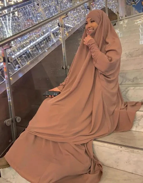 Abayas du Ramadan pour femmes musulmanes, ensemble de 2 pièces, robe Hijab, vêtement de prière, Abaya, longue tiens imar, robe arabe, vêtements islamiques
