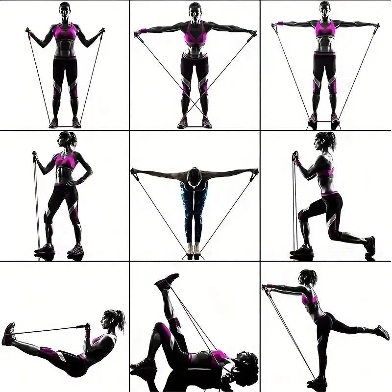 11 pièces/ensemble corde de traction, bandes de résistance, équipement de Fitness Portable, sangle de cheville, extenseur de poitrine, bande d'exercice élastique