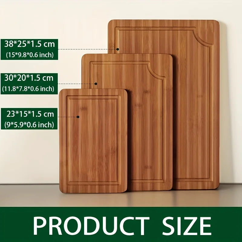 Ensemble de planches à découper en bambou, planche à découper polyvalente épaisse en bois pour viande, légumes et fruits