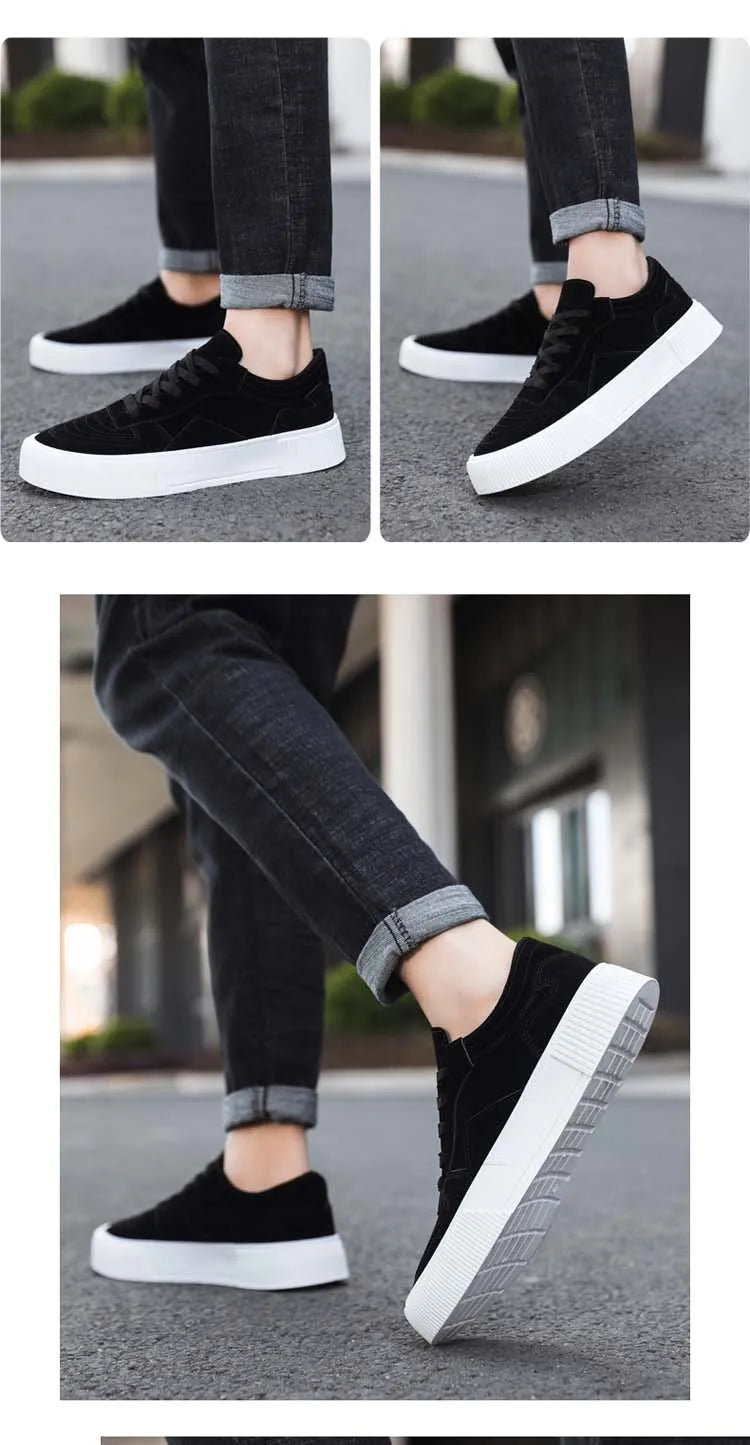 Baskets pour hommes chaussures plates de mode pour homme chaussures décontractées de haute qualité pour hommes classique confortable résistant à l'usure couleur Pure