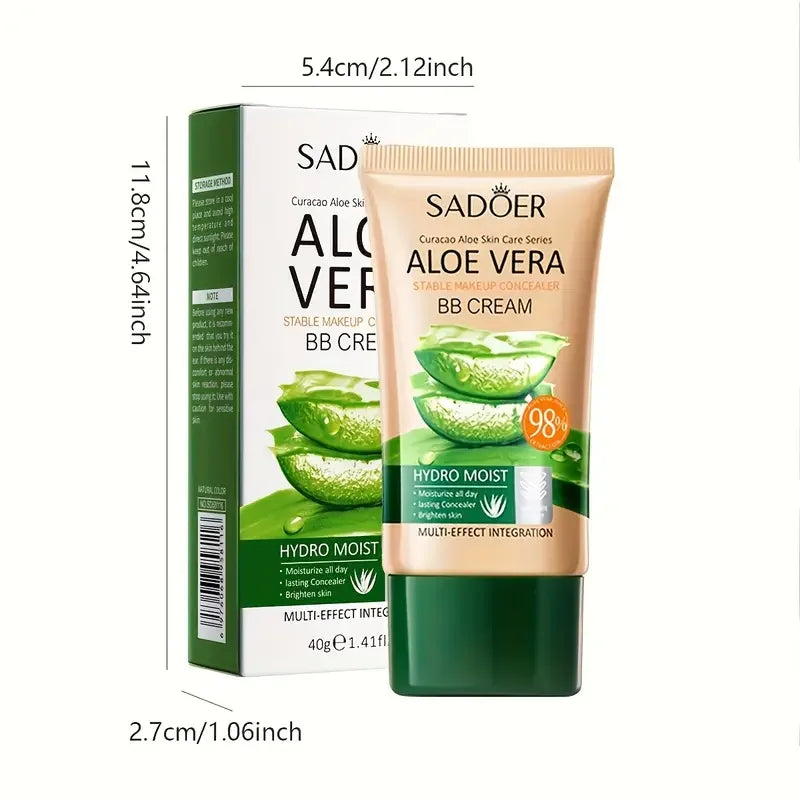 Aloe Vera BB crème-hydratant et dissimulant au collagène fond de teint à couverture complète, correcteur longue durée et léger