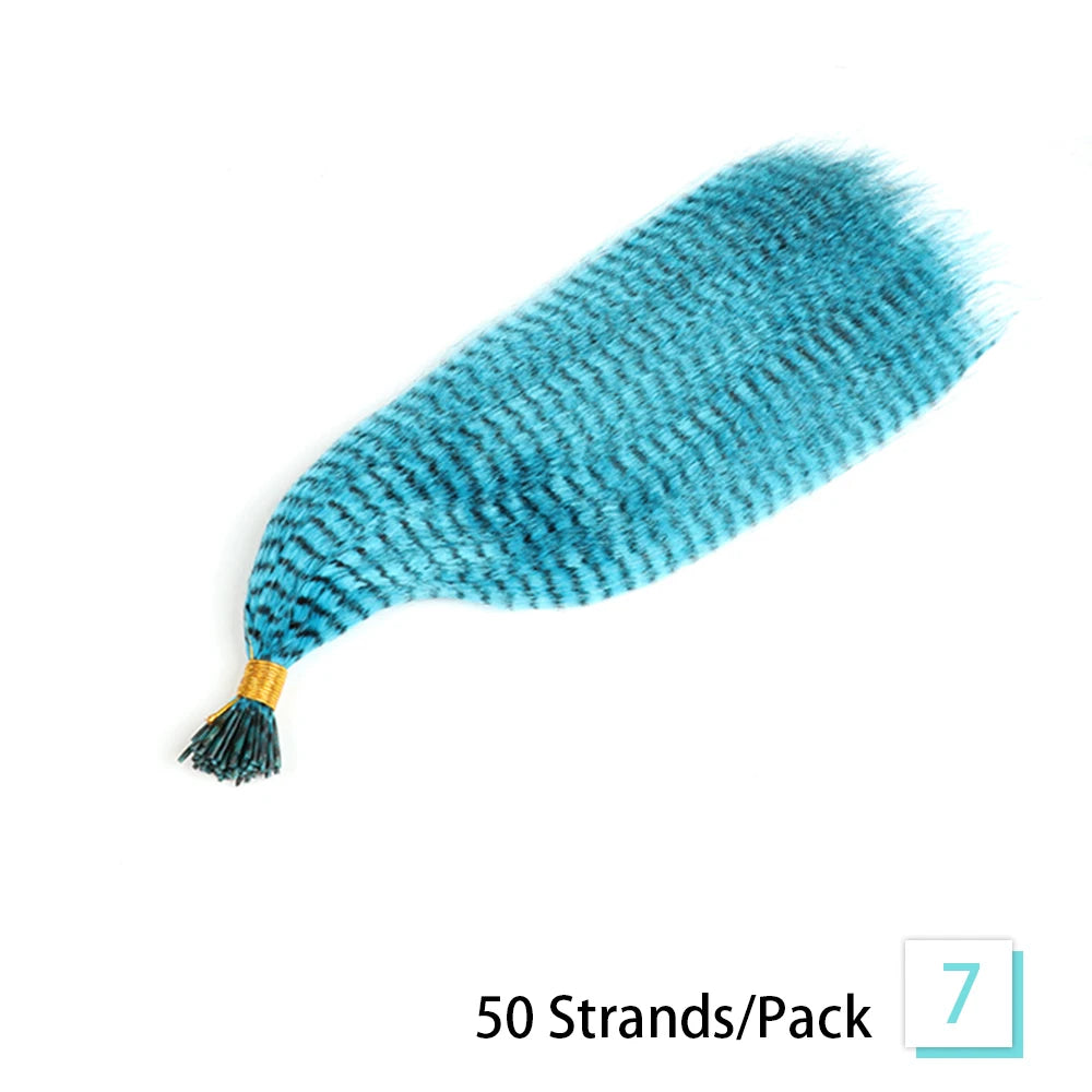 16-inch Synthetic Feather Hair Extensions, 50 Strands/Pack, Colored Hair Extensions, Colored Feather Hair Extensions for Women