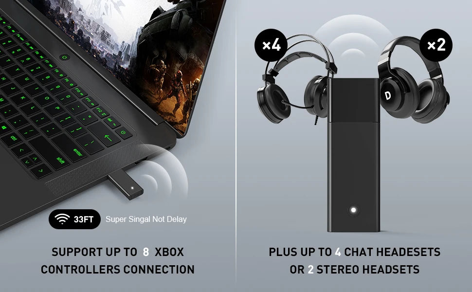 Adaptateur récepteur USB sans fil d'origine pour Xbox One 2e génération pour Xbox One 2e Xbox One 1er pour système Windows 10, PC portable