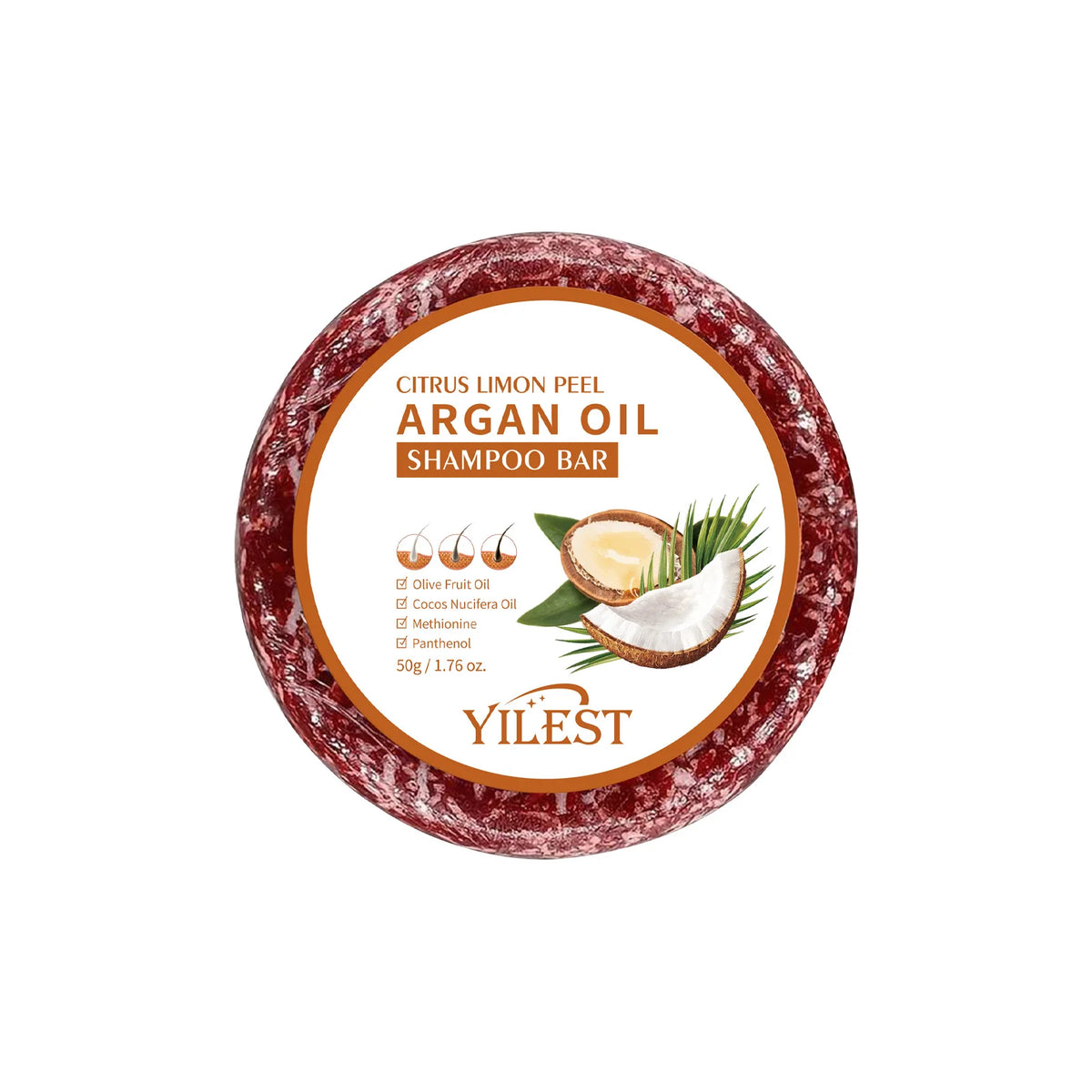 Shampoing à l'huile de noix de coco naturelle biologique, savon solide fait à la main, nourrit les cheveux, Anti-frisottis, assombrissant, renforcement des cheveux, soins capillaires
