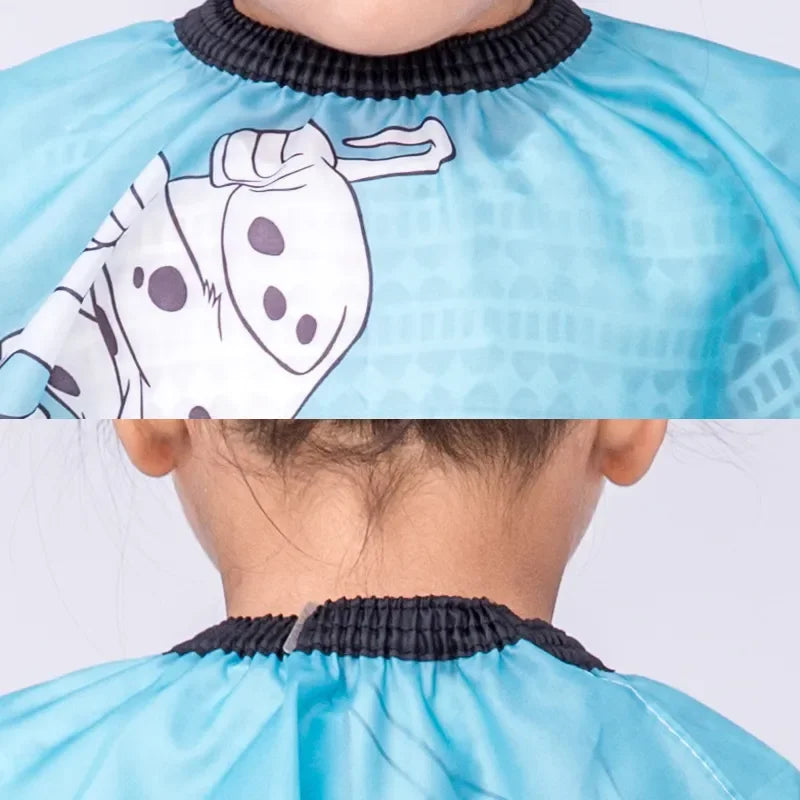 Cape de Salon de coiffure pour enfants, couverture de Smock en Polyester, imperméable, shampoing et coupe, robe de ménage, tablier
