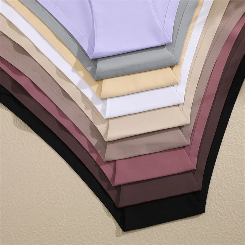 3 pièces/ensemble femmes culottes Sexy sans couture sans Trace sous-vêtements taille basse slips 9 couleurs unies respirant intimes Lingerie Ultra mince