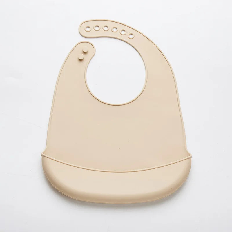 Bavoirs imperméables en Silicone pour bébés, couleur unie, réglage à 6 vitesses, poche de salive, tissus à roter pour enfants, accessoires pour nouveau-nés