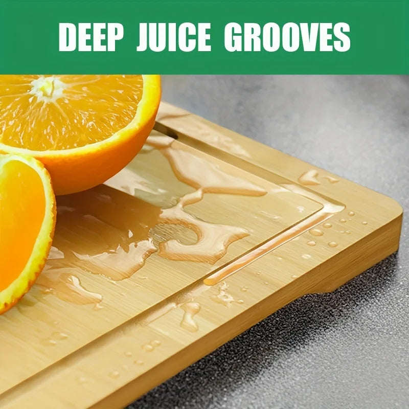 Ensemble de planches à découper en bambou, planche à découper polyvalente épaisse en bois pour viande, légumes et fruits