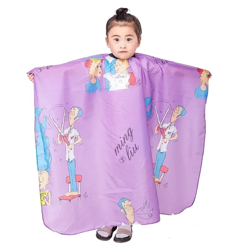 Cape de Salon de coiffure pour enfants, couverture de Smock en Polyester, imperméable, shampoing et coupe, robe de ménage, tablier