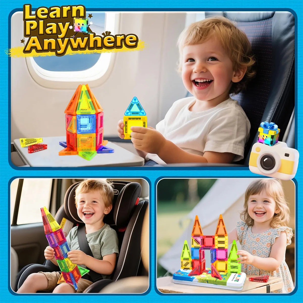 Construction de créateur de modèles de bricolage, ensemble de jouets de blocs de Construction magnétiques, jouets éducatifs Montessori pour blocs magnétiques, cadeaux pour enfants