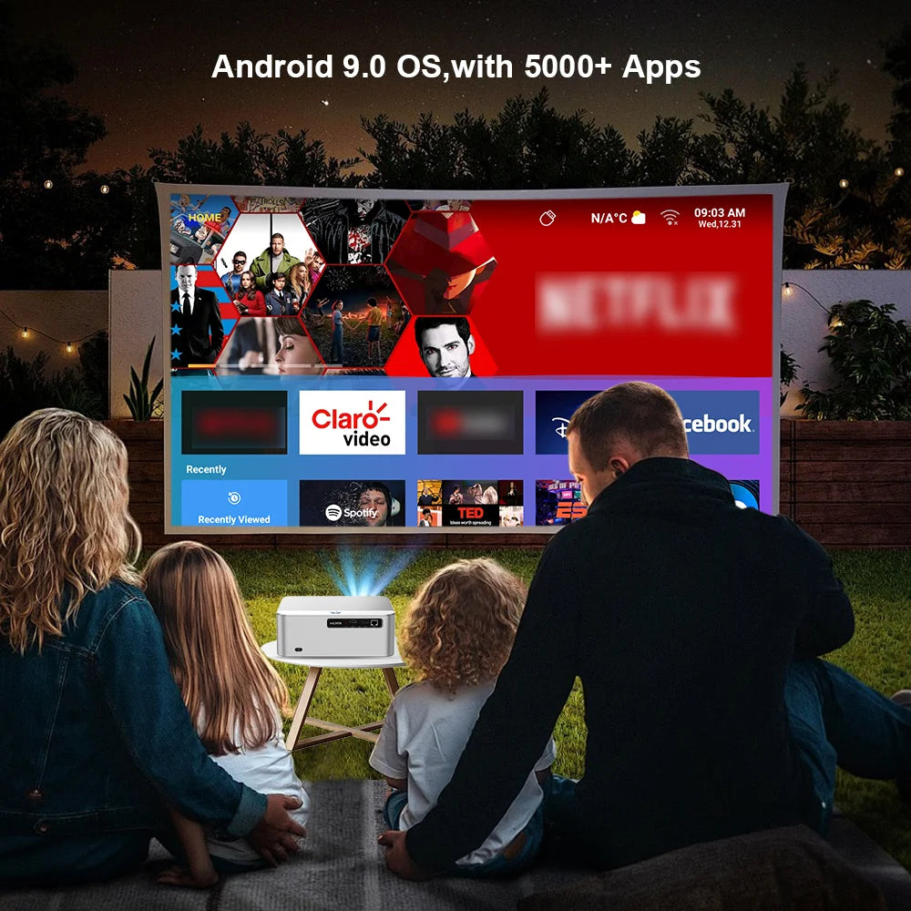 PROGAGA Full HD 1080P projecteur 4k PG610W Android WiFi mise au point automatique PG610 projecteur Portable PK DLP Home cinéma faisceau de film extérieur vidéo projecteur videoprojecteur 4k home cinéma