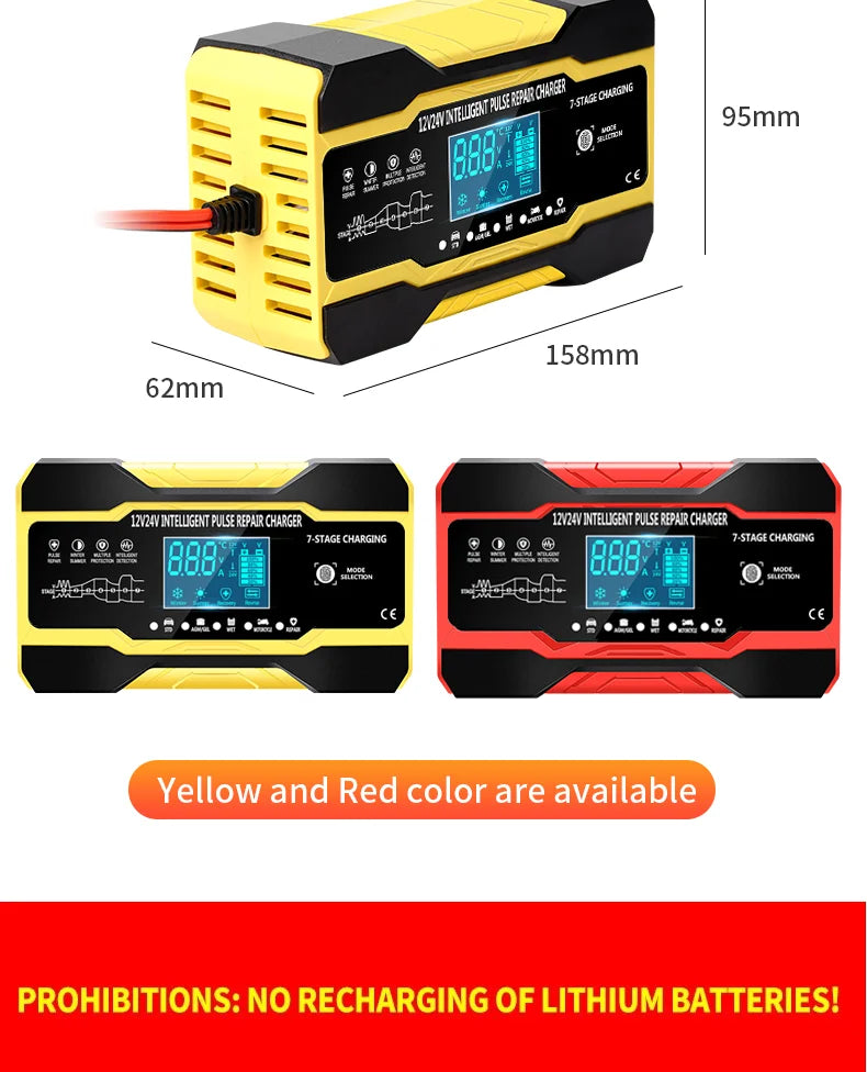 5A Car Battery Charger, 12V/24V Smart Battery Charger, Automatic Maintenance with Temperature Compensation for Truck Mower