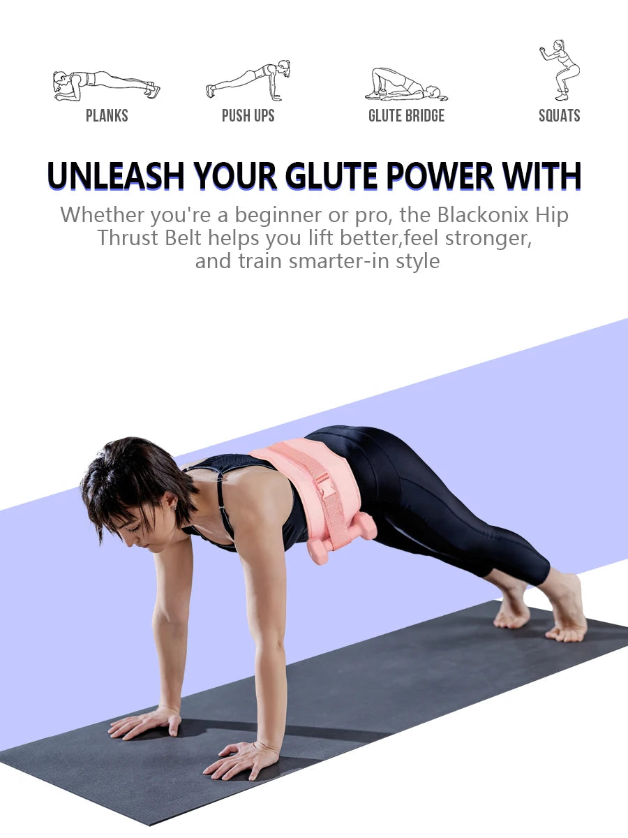 Exercise hip push belt - thickened and widened dumbbell hip push belt, comfortable for dumbbells, kettlebells, gym or home workouts