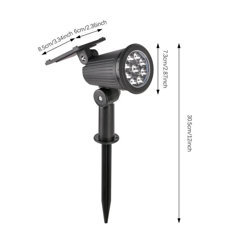 9 LED Solar Garden Spotlights, IP65 Waterproof, Adjustable Brightness, for Outdoor Backyard, Driveway, Lawn Decor Lighting