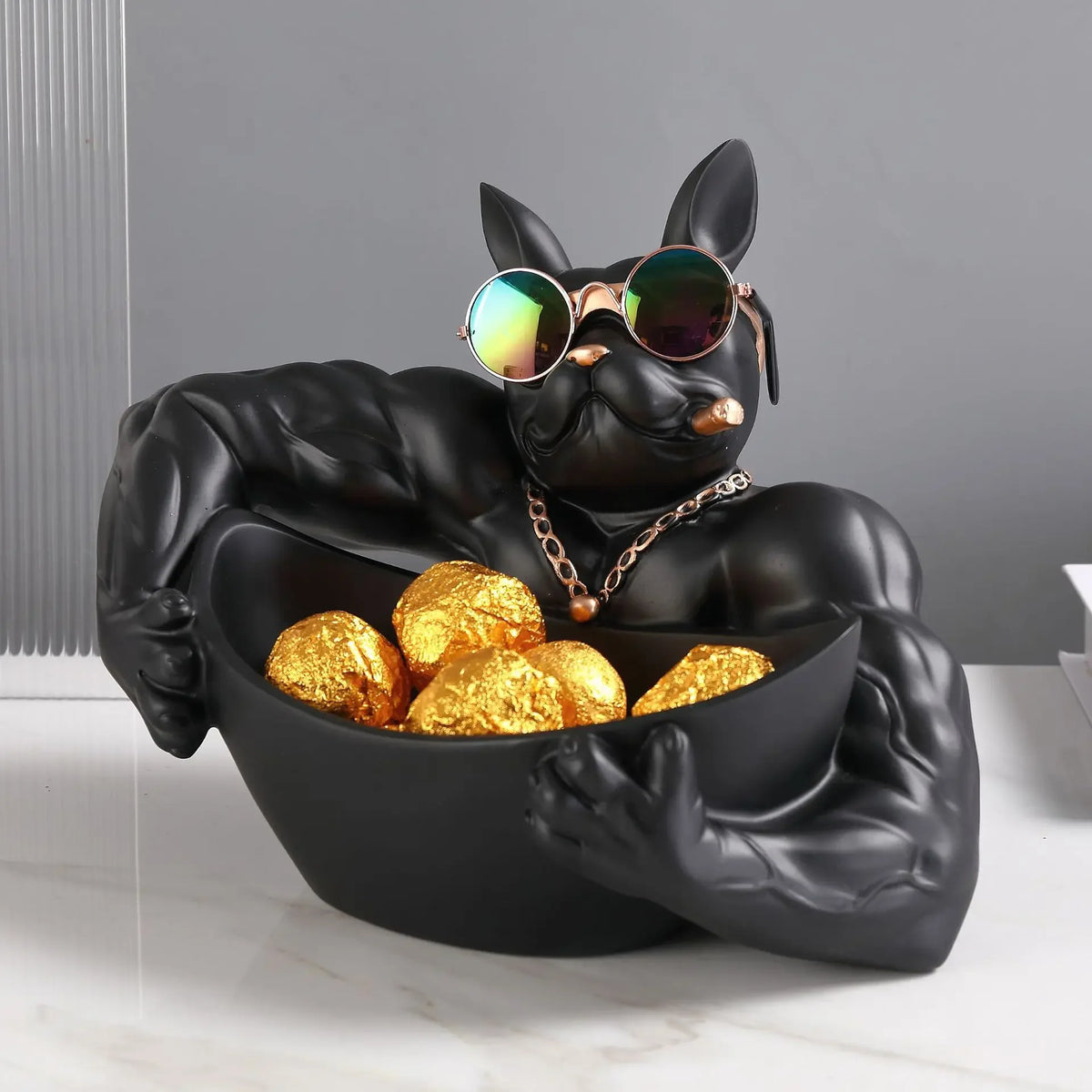 Cool Dog Home Decor Figurine Dog Statue Storage Box Animal Ornament Resin Craft Art Sculpture Figurine Home Decoration Gift