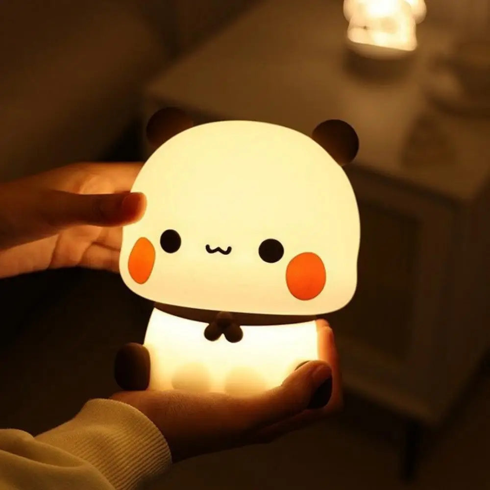 Mignon Panda veilleuse LED Squishy nouveauté Animal tactile lampe de nuit 3 Modes Dimmable bébé enfants chambre veilleuse Pat lampe