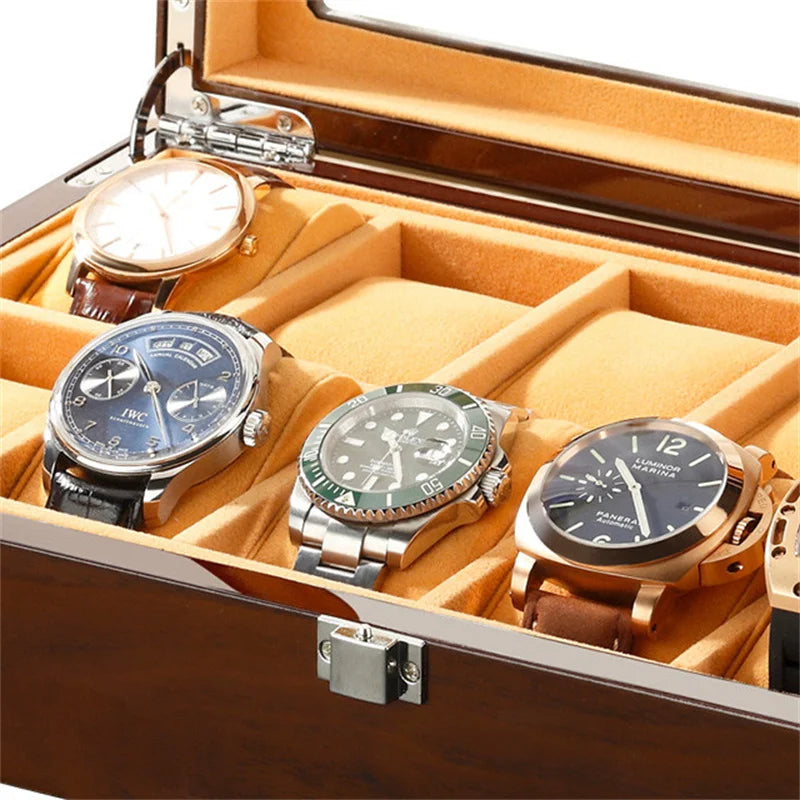 Boîtes à Montres en Bois Noir à 6 Fentes pour Homme, Présentoir de Magasin, Pratique, Rangement de Bijoux