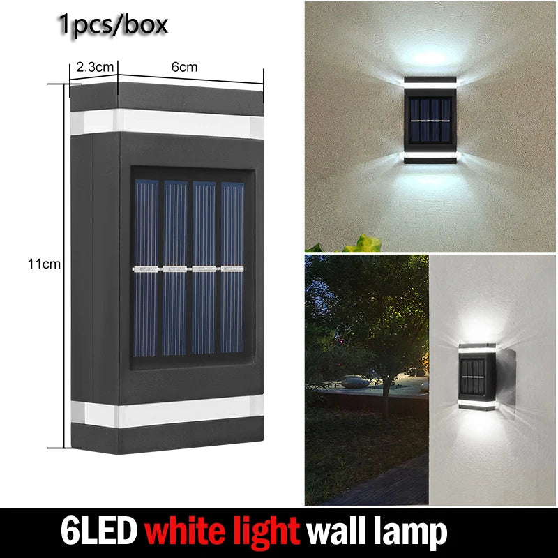 Lampe murale solaire extérieure étanche à énergie solaire éclairage haut/bas pour jardin cour décoration extérieure de la maison IP65 lumière de chemin solaire