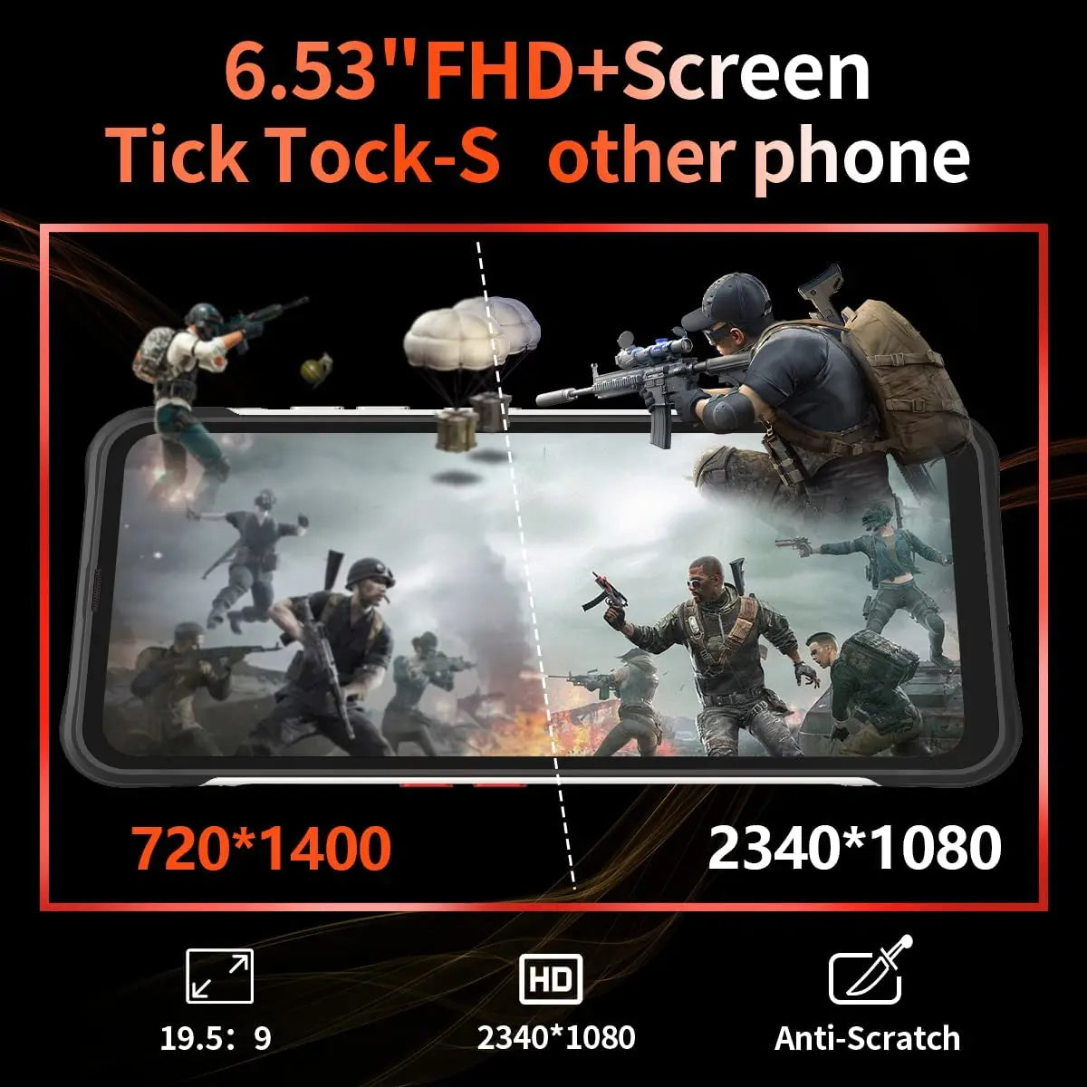 Unihertz Ticktock S Smartphone robuste 5G 8GB 256GB téléphone portable 5200mAh téléphone portable 64MP caméra 30W 6.53 "écran dimension 700