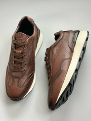 Baskets rétro en cuir véritable pour hommes, à lacets, chaussures de sport à l'offre elles optiques, confortables, polyvalentes, bonnes chaussures décontractées CommPiedmont, mode