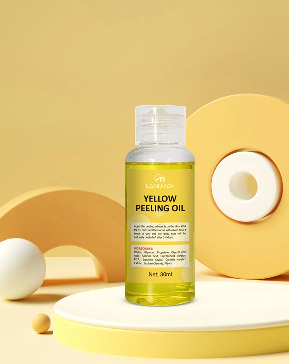 Huile de Peeling Jaune pour le Bain, Accessoire pour Blanchir la Peau Foncée, Éclaircir le Corps, les Coudes, les Genoux, la Main, Fréquence Exexponsive, Nourrir la Peau