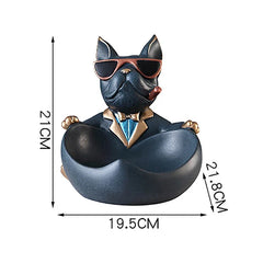 Cool Dog Home Decor Figurine Dog Statue Storage Box Animal Ornament Resin Craft Art Sculpture Figurine Home Decoration Gift