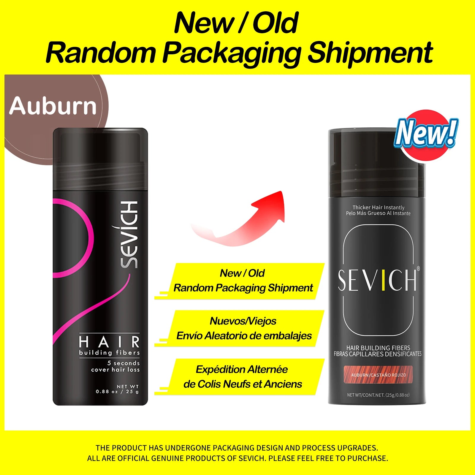 Sevich 25g fibres de renforcement des cheveux poudre produits de perte de cheveux extension chauve épaissir pot de pulvérisation de cheveux kératine